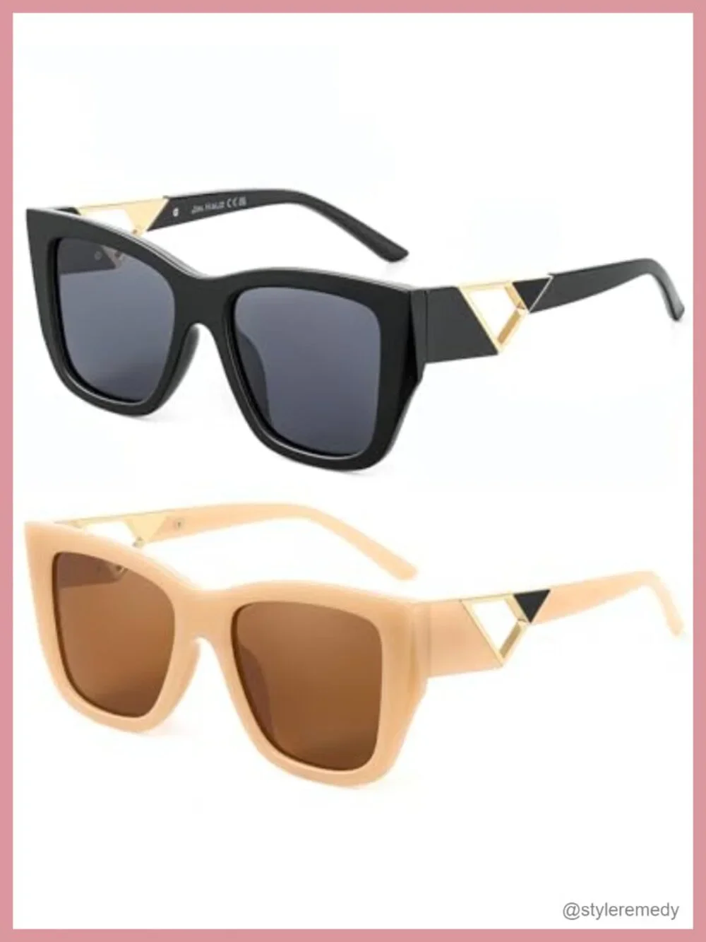 Retro Oversized Square Polarized Sunglasses for Women UV400 Plastic Frame